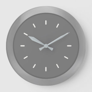 Reloj Redondo Grande Gris plateado elegante