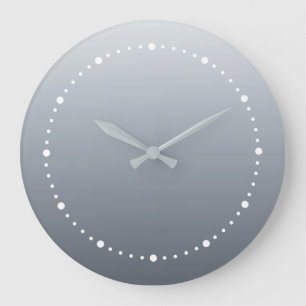 Reloj Redondo Grande Gris plateado profundo a tonos claros