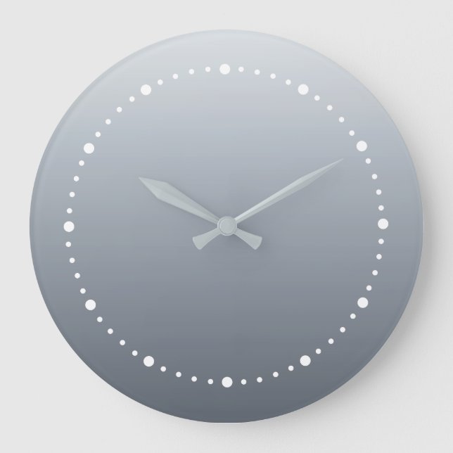 Reloj Redondo Grande Gris plateado profundo a tonos claros (Anverso)