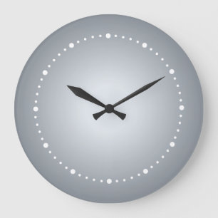 Reloj Redondo Grande Gris plateado profundo a tonos claros