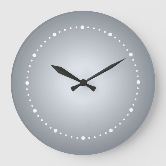 Reloj Redondo Grande Gris plateado profundo a tonos claros (Anverso)