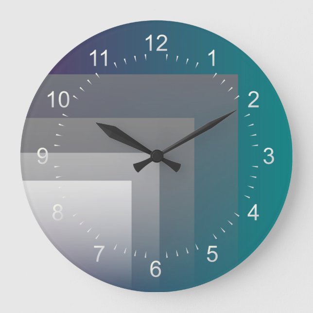 Reloj Redondo Grande gris púrpura verde azulado (Anverso)