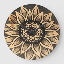 Reloj Redondo Grande Gris Sunflower Wall Clock