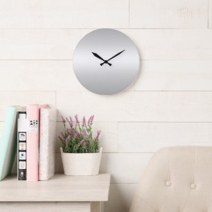 Reloj Redondo Grande Gris Verde azulado Rústico Monograma