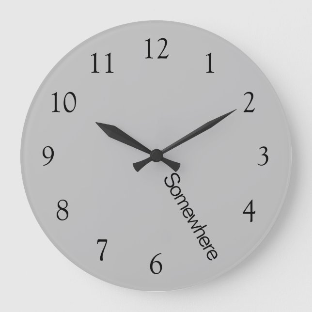 Reloj Redondo Grande Gris Workday Five O'Clock Algún Reloj Grande (Anverso)