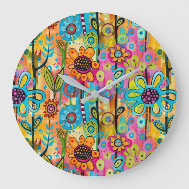 Reloj Redondo Grande Groovy Art Wall Clock (Anverso)