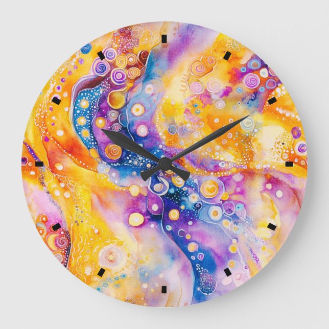 Reloj Redondo Grande Groovy Art Wall Clock (Anverso)