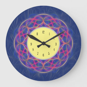 Reloj Redondo Grande Groovy Fractal Art Clock