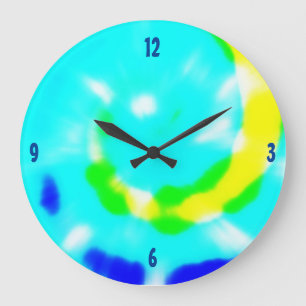 Reloj Redondo Grande Groovy Tie Dye Design