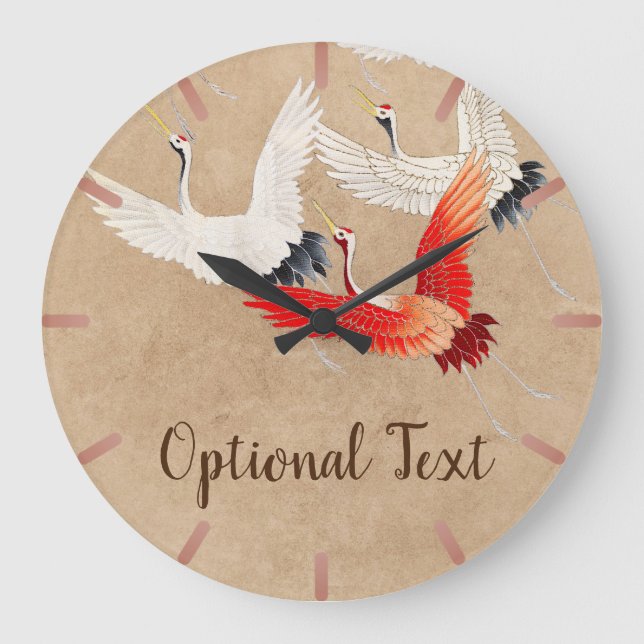 Reloj Redondo Grande Grúa voladora japonesa (Anverso)