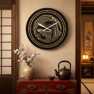 Reloj Redondo Grande Grullas Japonesas Colores Personalizables