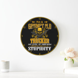 Reloj Redondo Grande Grumpy Old Trucker Sarcasm