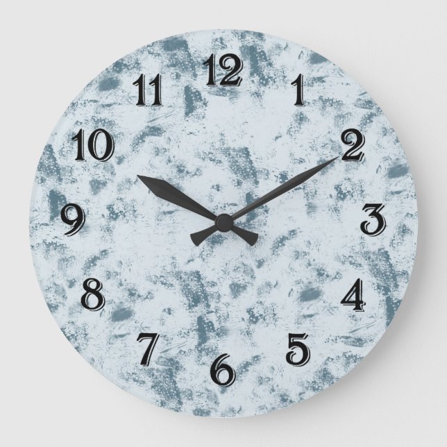 Reloj Redondo Grande Grunge azul abstracto (Anverso)