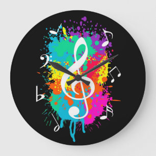 Reloj Redondo Grande Grunge musical
