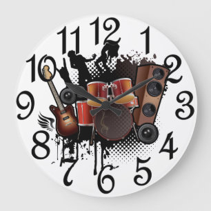 Reloj Redondo Grande Grunge Musical