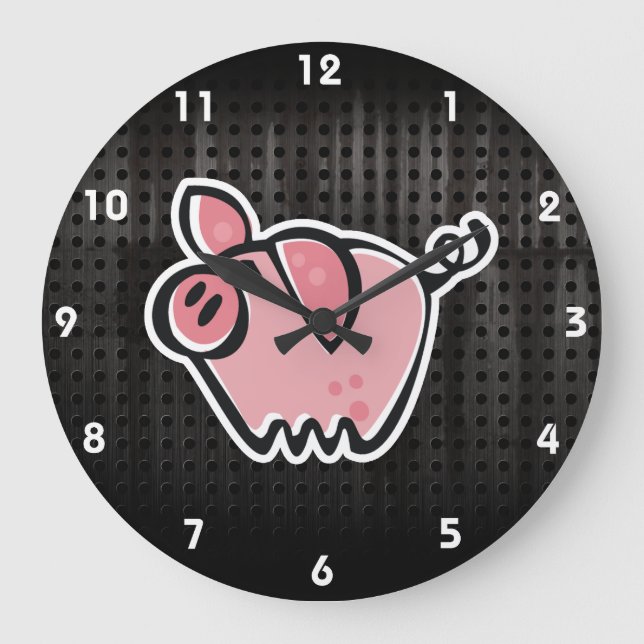 Reloj Redondo Grande Grunge Pig (Anverso)