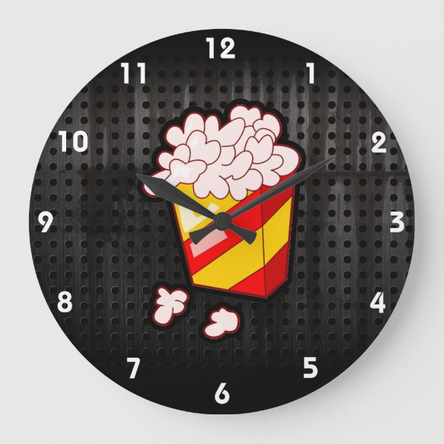 Reloj Redondo Grande Grunge Popcorn (Anverso)