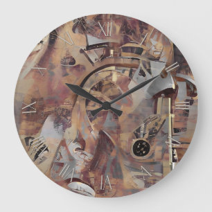 Reloj Redondo Grande Grunge Stroke Contemporáneo