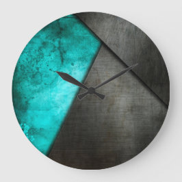 Reloj Redondo Grande Grunge Turquoise Metal Round Clock