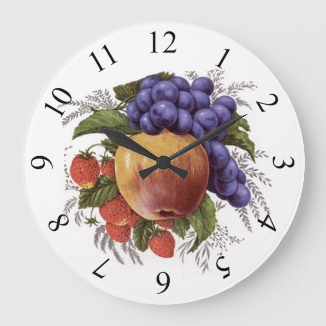 Reloj Redondo Grande Grupo de Fruta (Anverso)