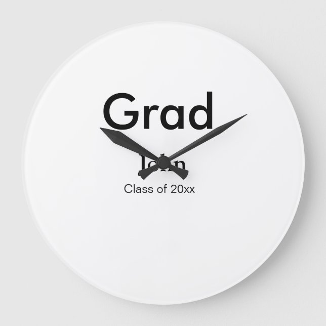 Reloj Redondo Grande grupo de graduados agregar nombre congrats fecha a (Anverso)
