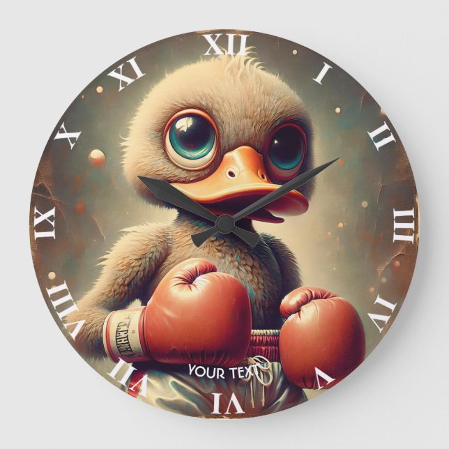 Reloj Redondo Grande Guantes de boxeo Fantasy Cuck Duck (Anverso)
