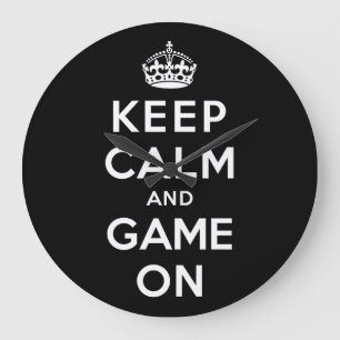 Reloj Redondo Grande Guarde la calma y el juego encendido