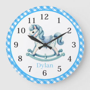 Reloj Redondo Grande guardería genial para bebé niño añadir nombre caba