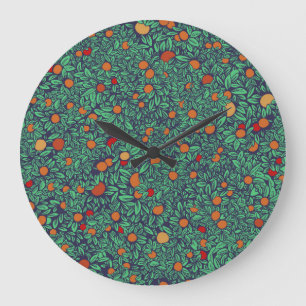 Reloj Redondo Grande Guardia Rica: Patrón de árbol vintage.