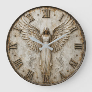 Reloj Redondo Grande Guardian Angel Farmhouse Christian Home Art