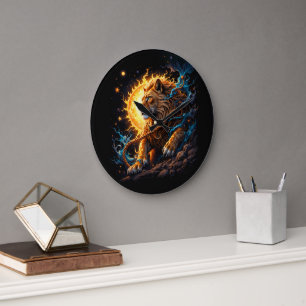 Reloj Redondo Grande Guardián del Umbral Solar – León del Equilibrio