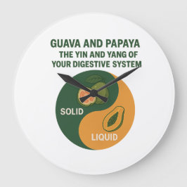 Reloj Redondo Grande Guava y Papaya: El Yin y el Yang de la digestión