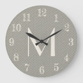 Reloj Redondo Grande Guay Gray Leather Look Add Monograma