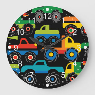 Reloj Redondo Grande Guay Monsters Camiones Regalos de Transporte para