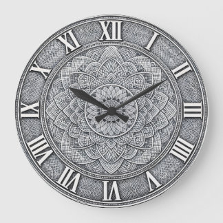 Reloj Redondo Grande Guilloché Roman Numeral — Luxury Engraved pattern