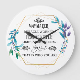 Reloj Redondo Grande Guirnalda floral cristiana