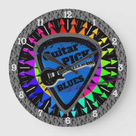 Reloj Redondo Grande Guitar Pick Blues Music Wall Clock