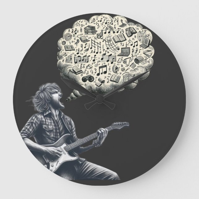 Reloj Redondo Grande Guitarra explosiva de Solfeggio (Anverso)