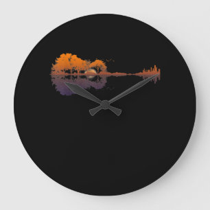 Reloj Redondo Grande Guitarra Lake Shadow Love Guitar Gift Music Avers