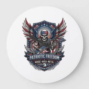 Reloj Redondo Grande Guitarrista de la Libertad Patriótica Música de Cr
