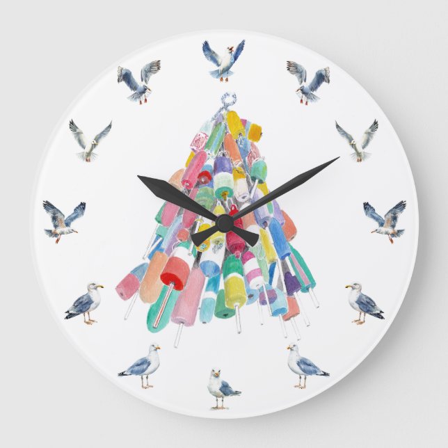 Reloj Redondo Grande Gulls y boyas (Anverso)