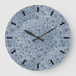Reloj Redondo Grande Gunmetal grey water droplets