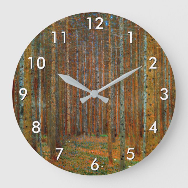 Reloj Redondo Grande Gustav Klimt - Bosque Pino de Tannenwald (Anverso)