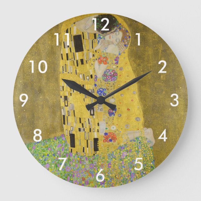 Reloj Redondo Grande Gustav Klimt - El beso (Anverso)