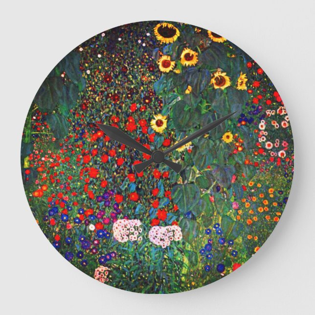 Reloj Redondo Grande Gustav Klimt Flower Garden (Anverso)