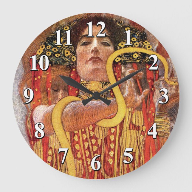 Reloj Redondo Grande Gustav Klimt - Hygieia Medicine Goddess of Health (Anverso)
