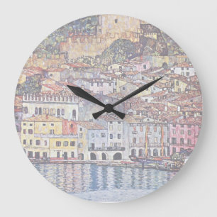 Reloj Redondo Grande Gustav Klimt - Malcesine en el lago Garda Italia