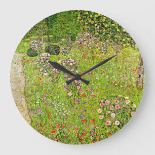 Reloj Redondo Grande Gustav Klimt Orchard con Rosas