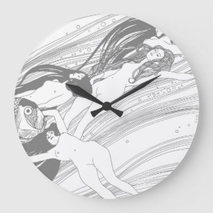 Reloj Redondo Grande Gustav Klimt - Sangre de Pez Arte Japonés Surreali