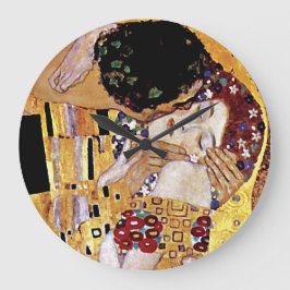 Reloj Redondo Grande Gustav Klimt - The Kiss - Vintage Art Nouveau